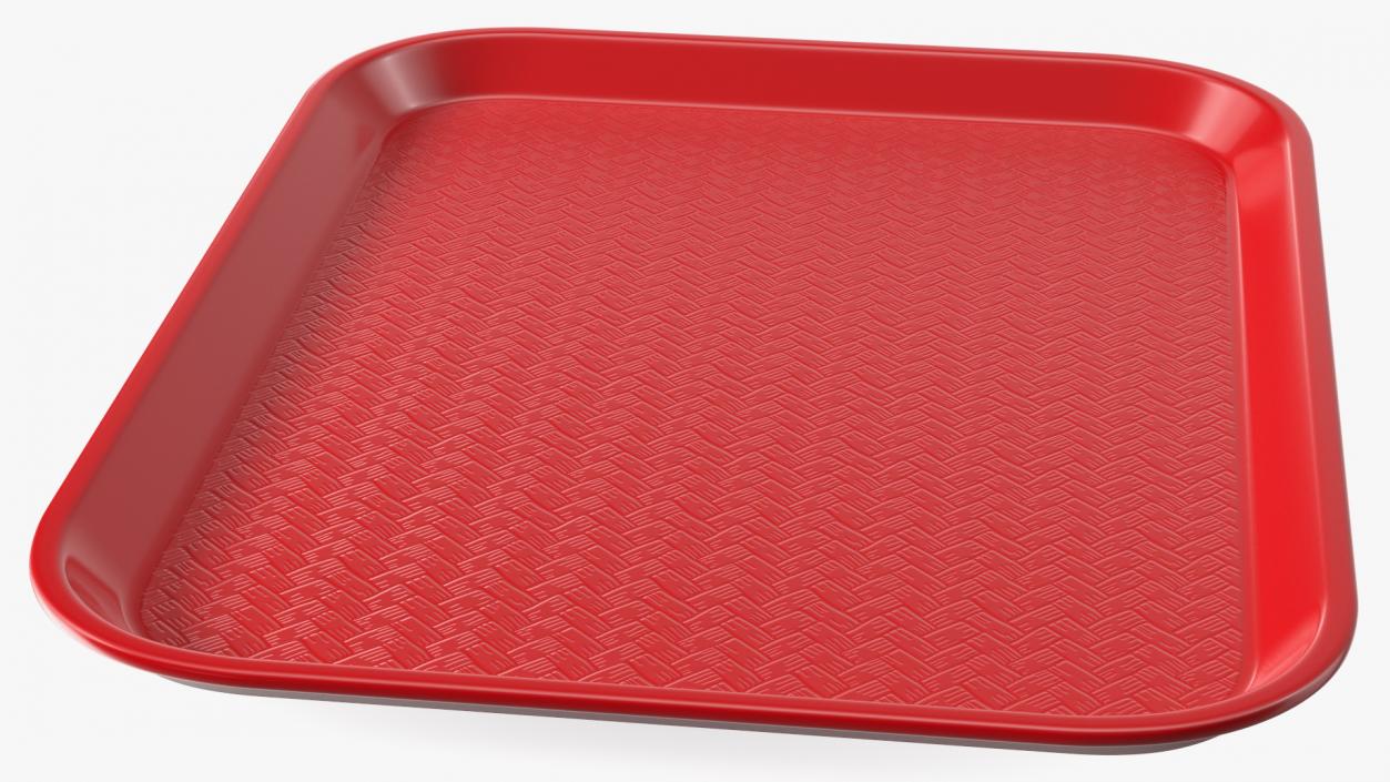 3D Plastic Fast Food Tray Red