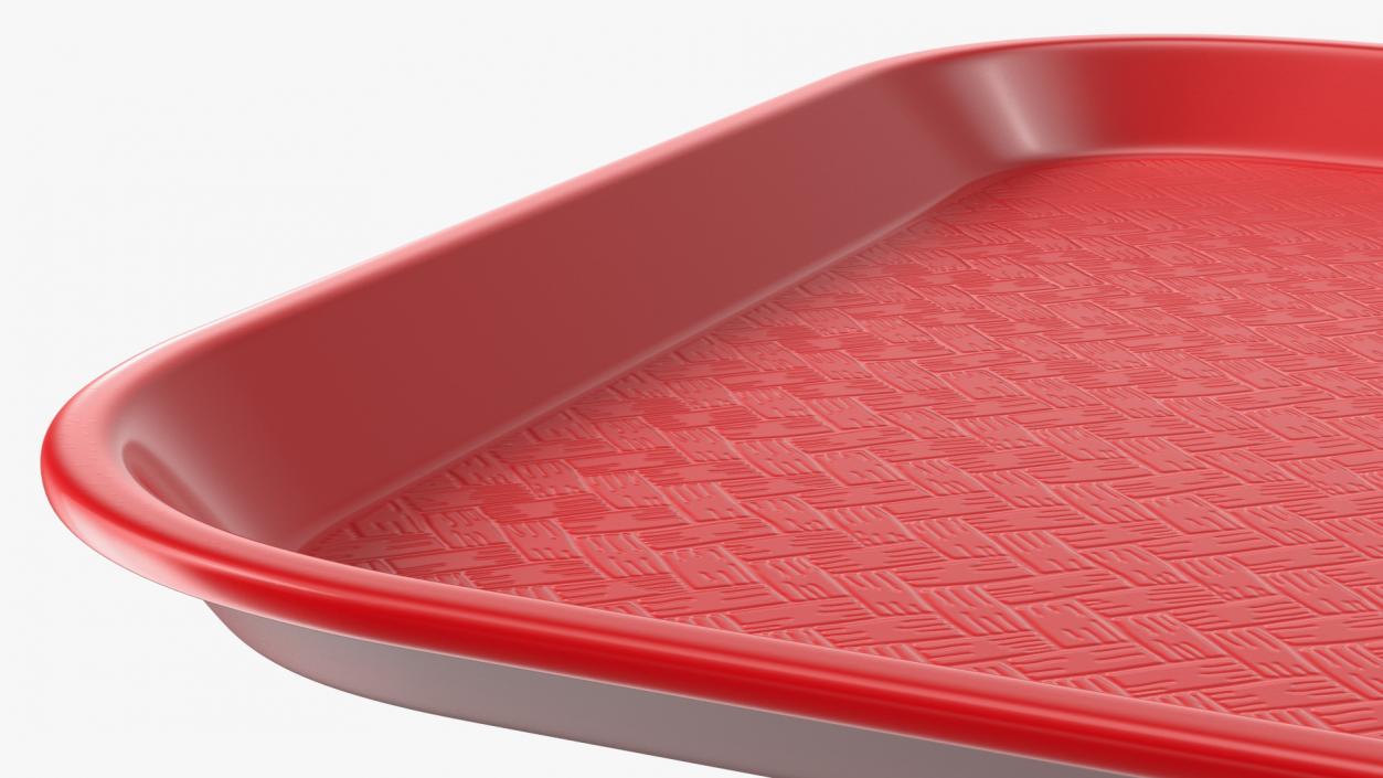 3D Plastic Fast Food Tray Red