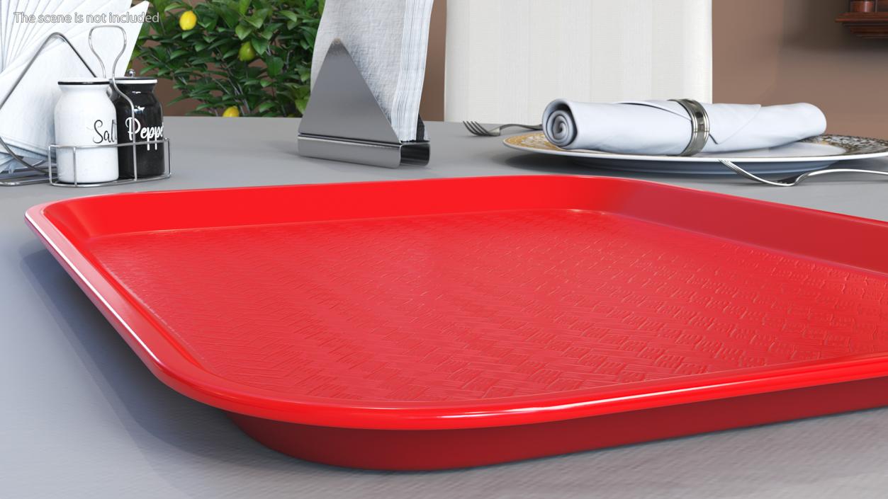 3D Plastic Fast Food Tray Red