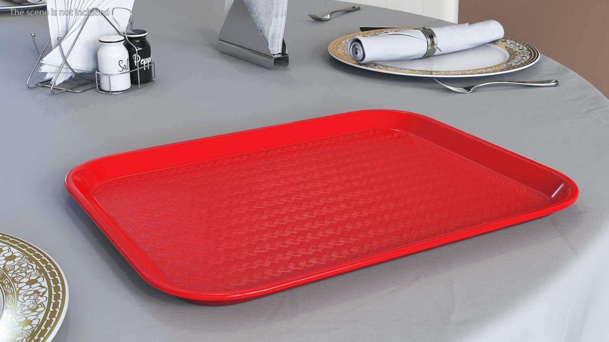 3D Plastic Fast Food Tray Red