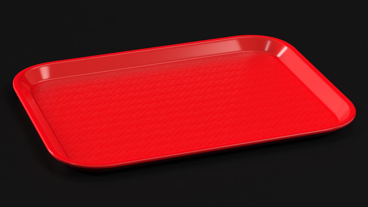 3D Plastic Fast Food Tray Red