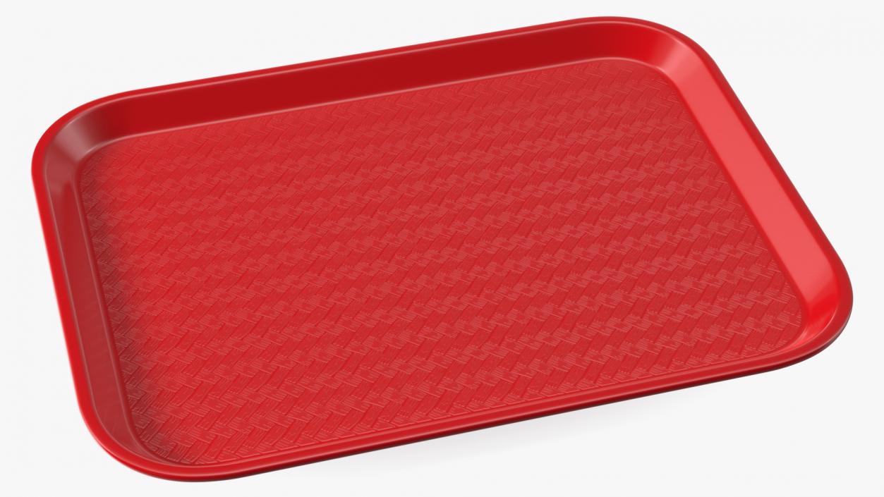 3D Plastic Fast Food Tray Red