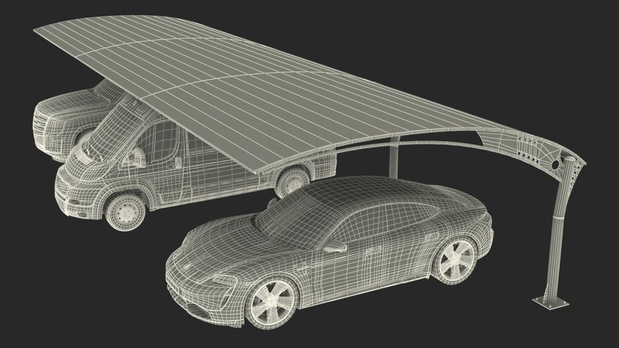 3D Parking Shed with Car