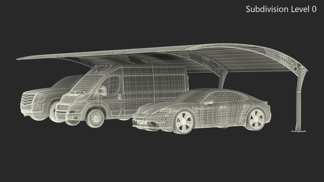 3D Parking Shed with Car