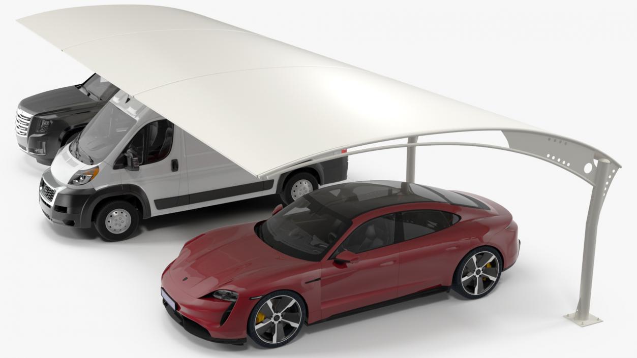 3D Parking Shed with Car