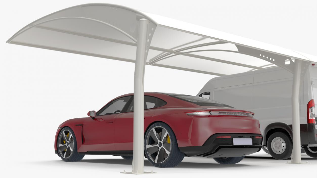 3D Parking Shed with Car