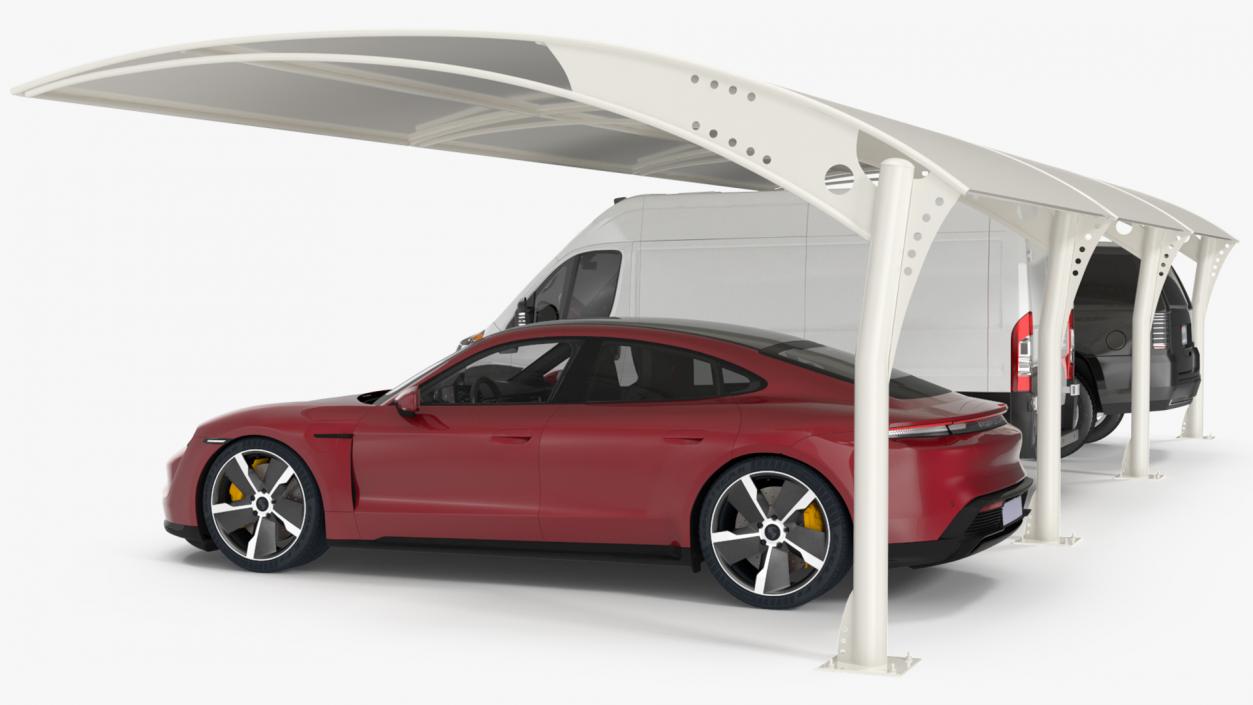 3D Parking Shed with Car