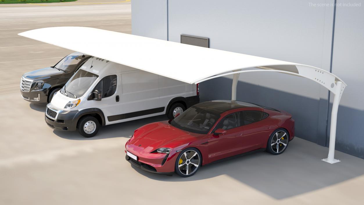 3D Parking Shed with Car