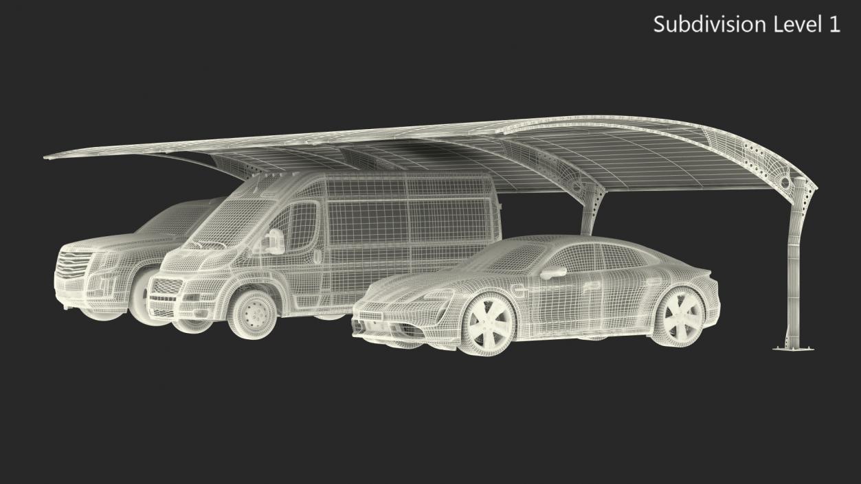 3D Parking Shed with Car