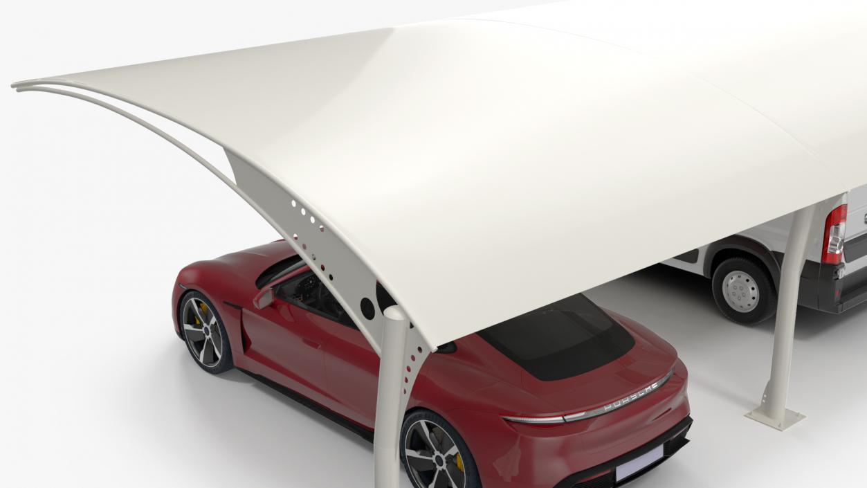 3D Parking Shed with Car