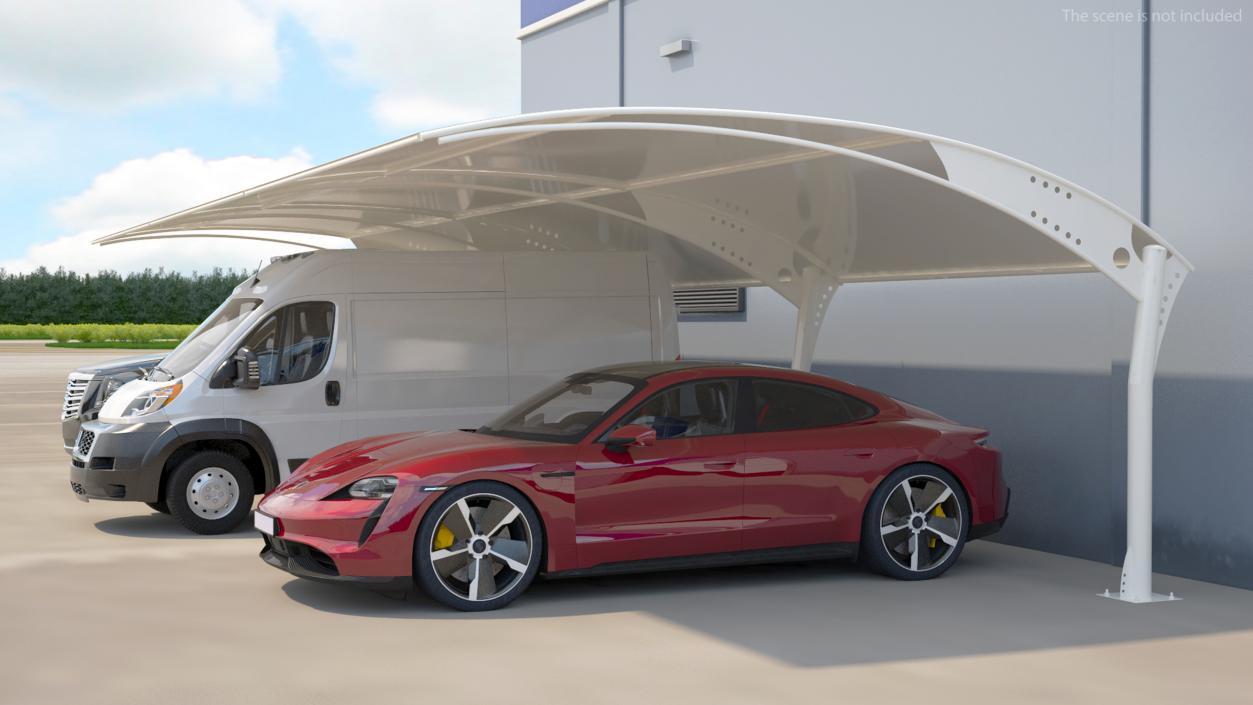 3D Parking Shed with Car