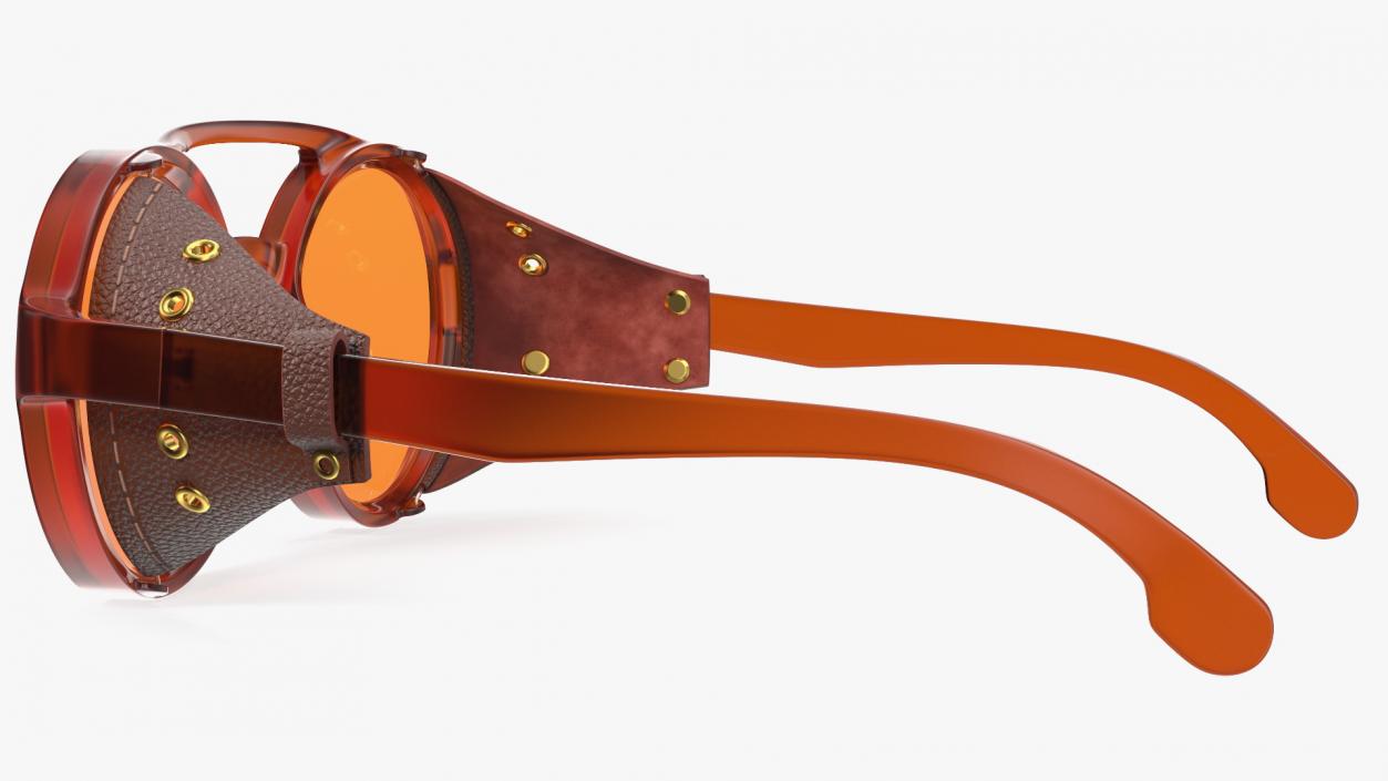 Steampunk Sunglasses Orange 3D