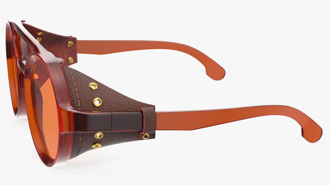 Steampunk Sunglasses Orange 3D