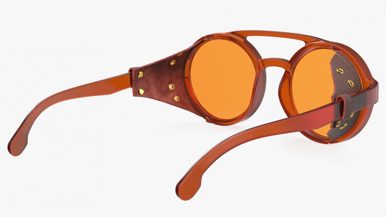 Steampunk Sunglasses Orange 3D