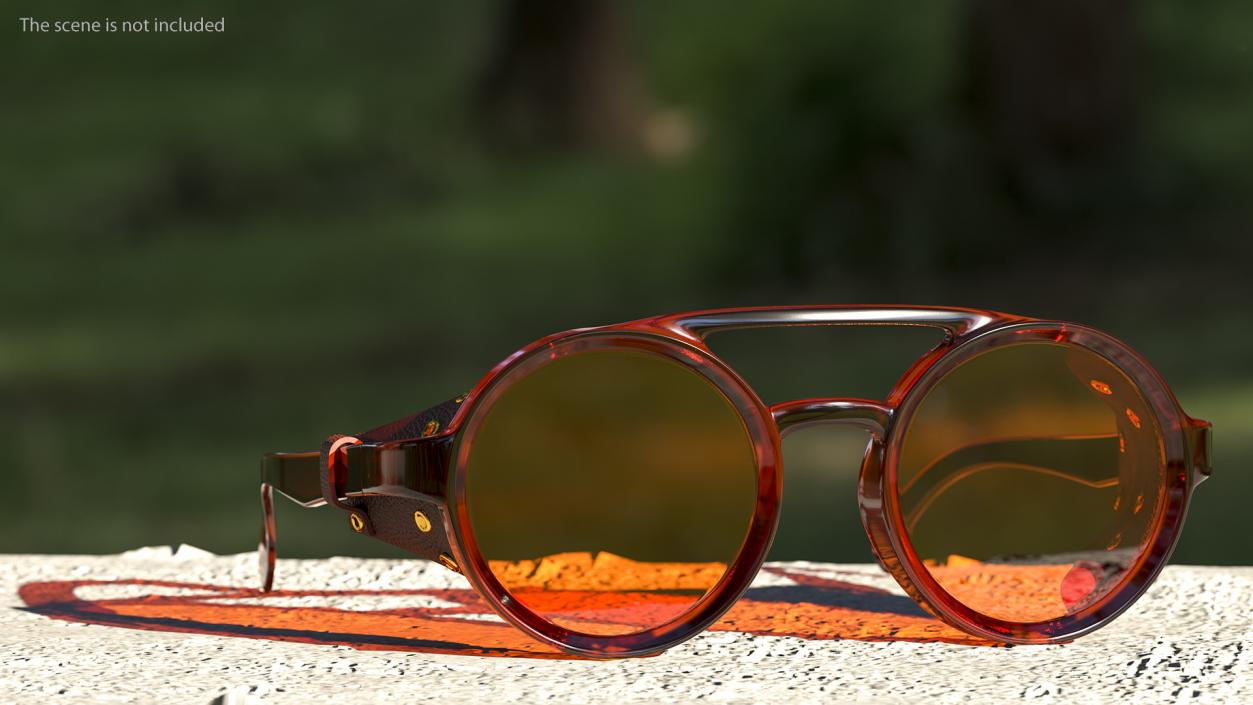 Steampunk Sunglasses Orange 3D