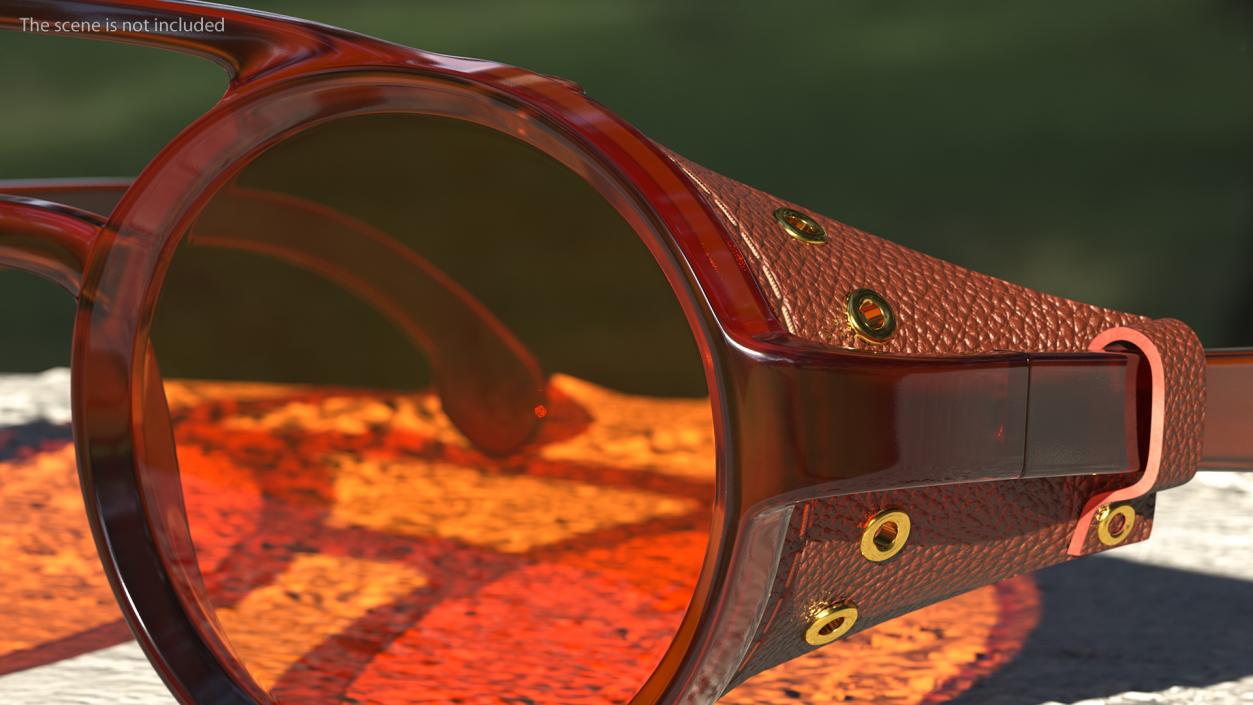 Steampunk Sunglasses Orange 3D