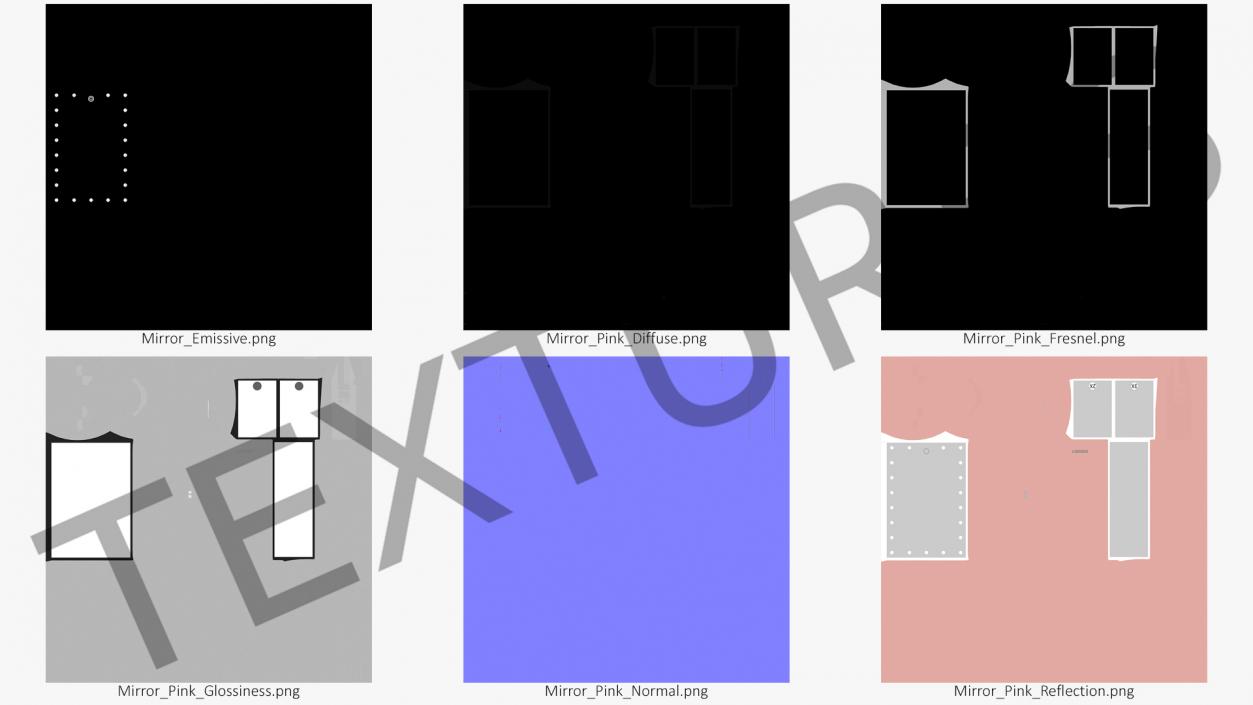 3D model Countertop Cosmetic Mirror Tri-Fold