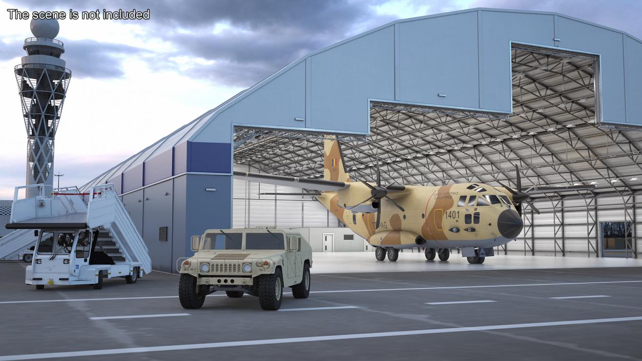 3D model Alenia C-27J Spartan Morocco Rigged