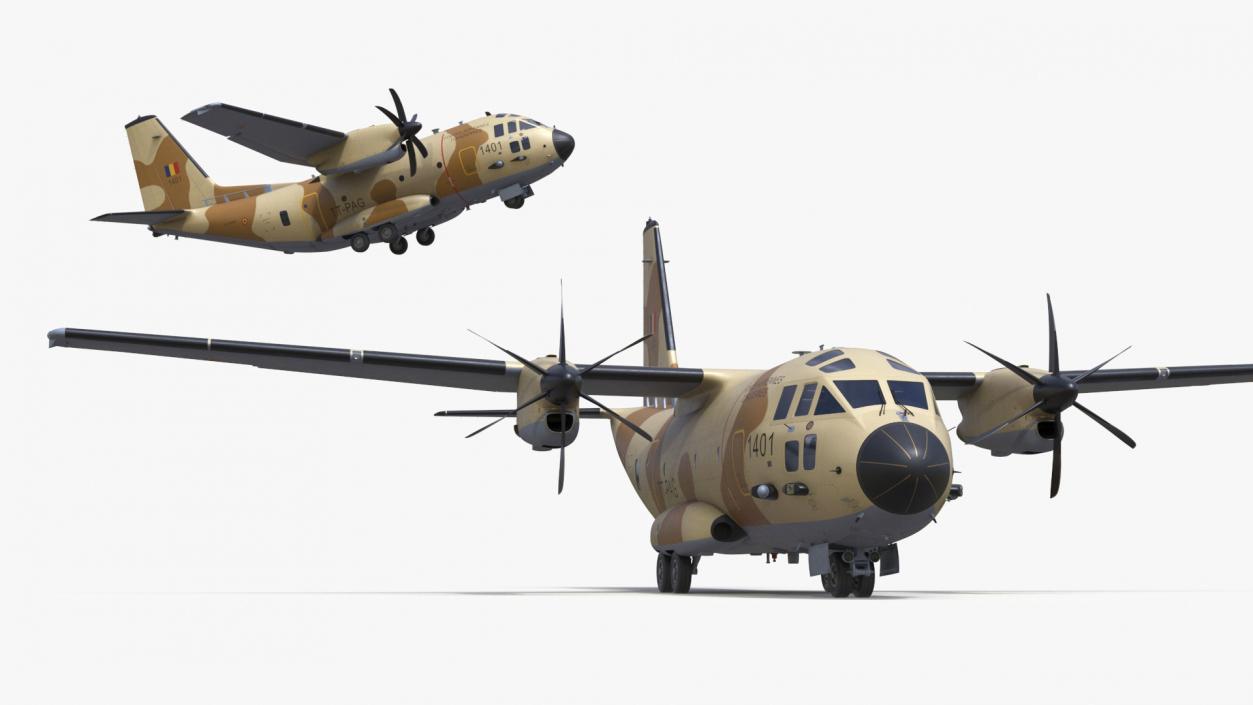 3D model Alenia C-27J Spartan Morocco Rigged