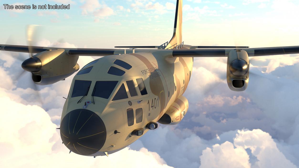 3D model Alenia C-27J Spartan Morocco Rigged