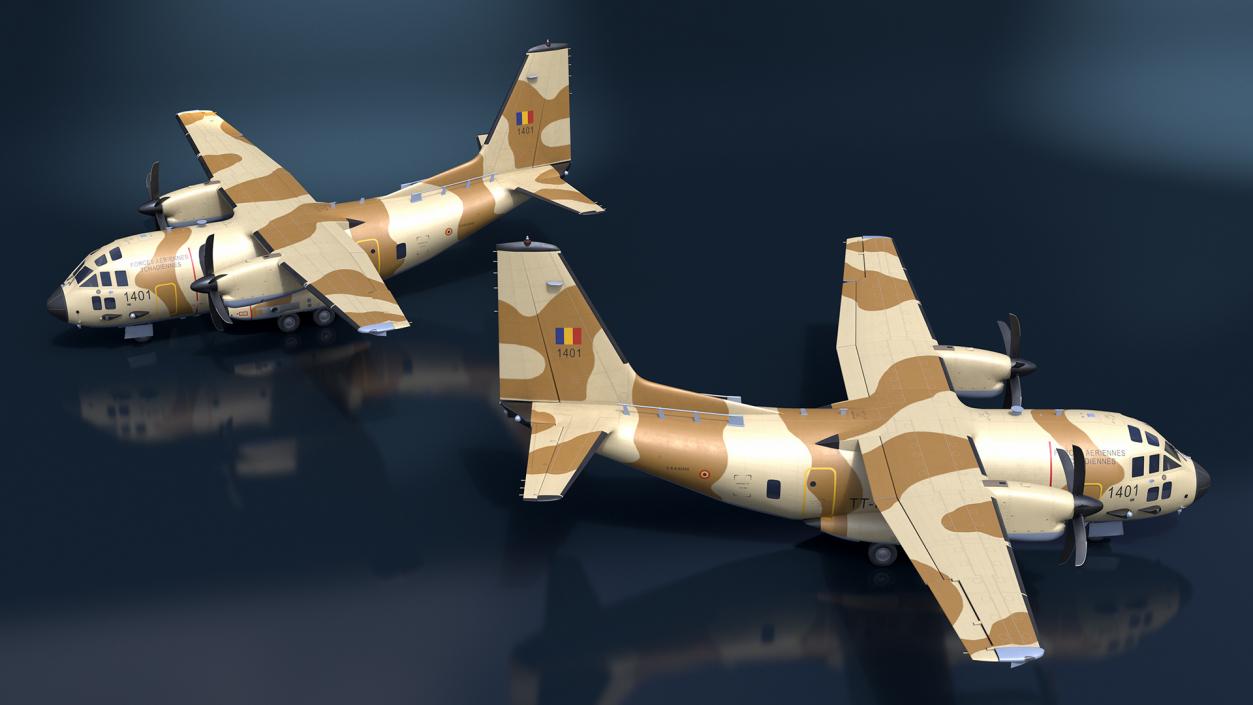 3D model Alenia C-27J Spartan Morocco Rigged