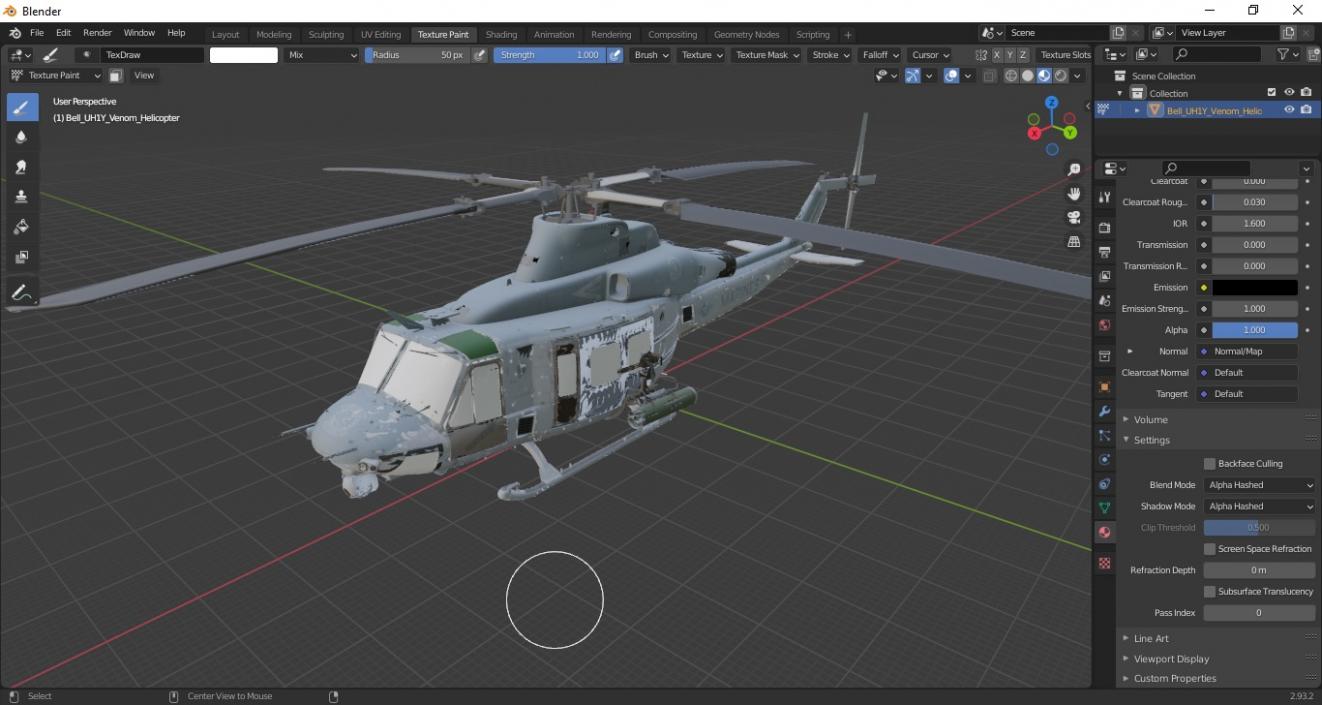 3D Bell UH1Y Venom Helicopter