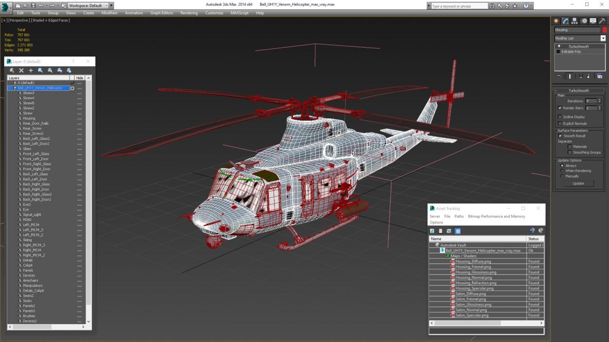 3D Bell UH1Y Venom Helicopter