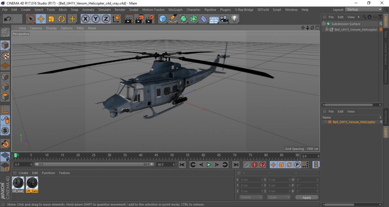 3D Bell UH1Y Venom Helicopter