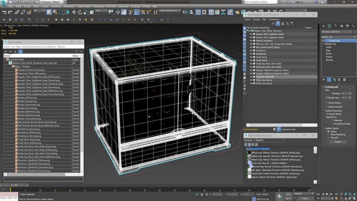 3D Medium Size Plants Terrarium model