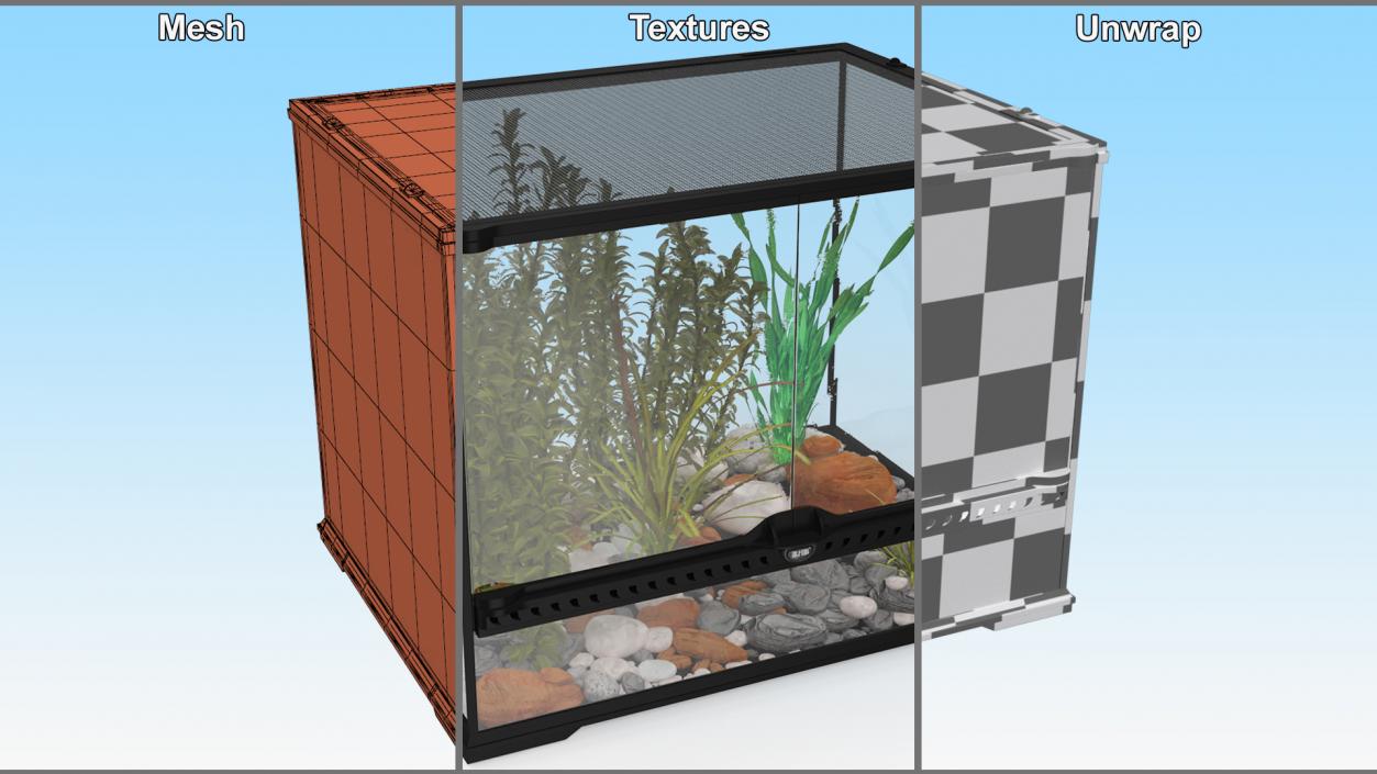 3D Medium Size Plants Terrarium model