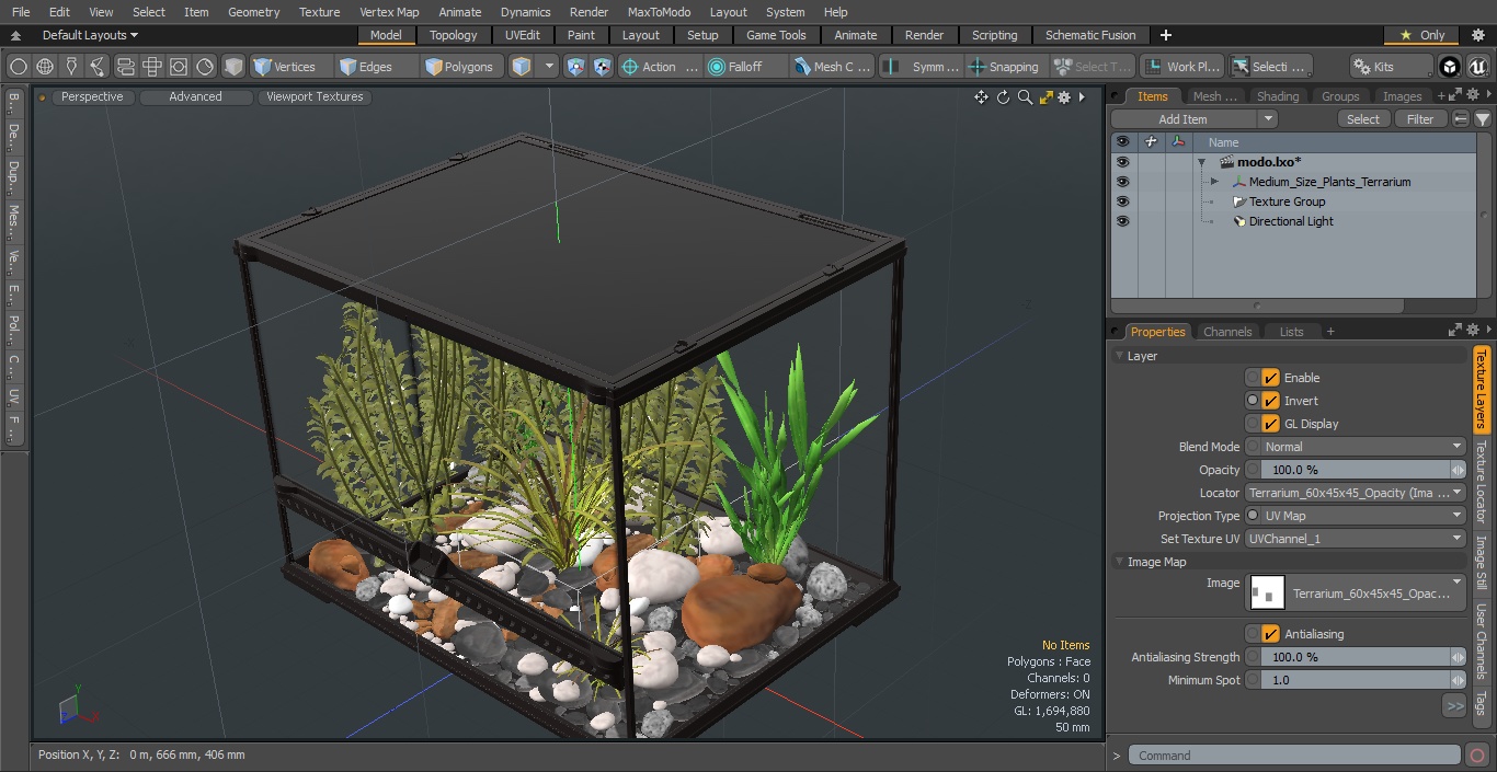 3D Medium Size Plants Terrarium model