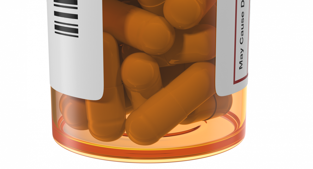 Pill Bottle with Pills 3D