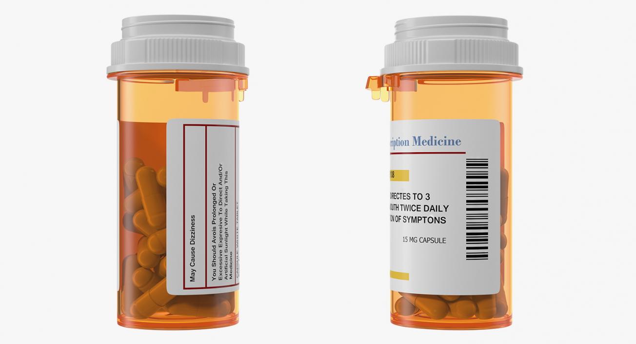 Pill Bottle with Pills 3D