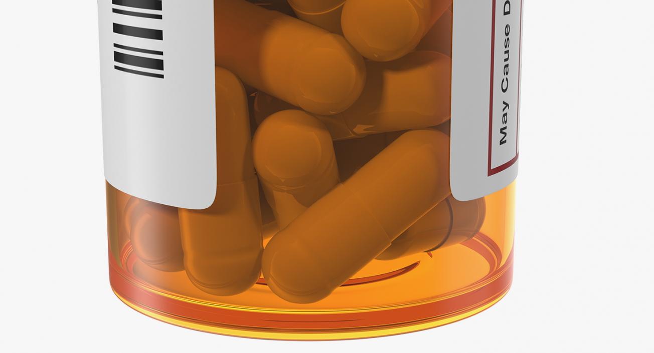 Pill Bottle with Pills 3D