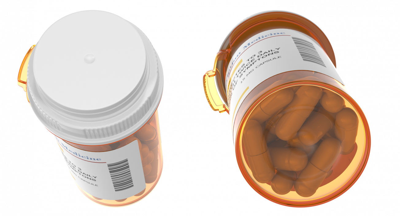 Pill Bottle with Pills 3D