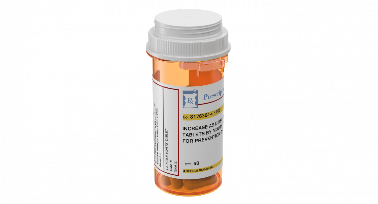 Pill Bottle with Pills 3D