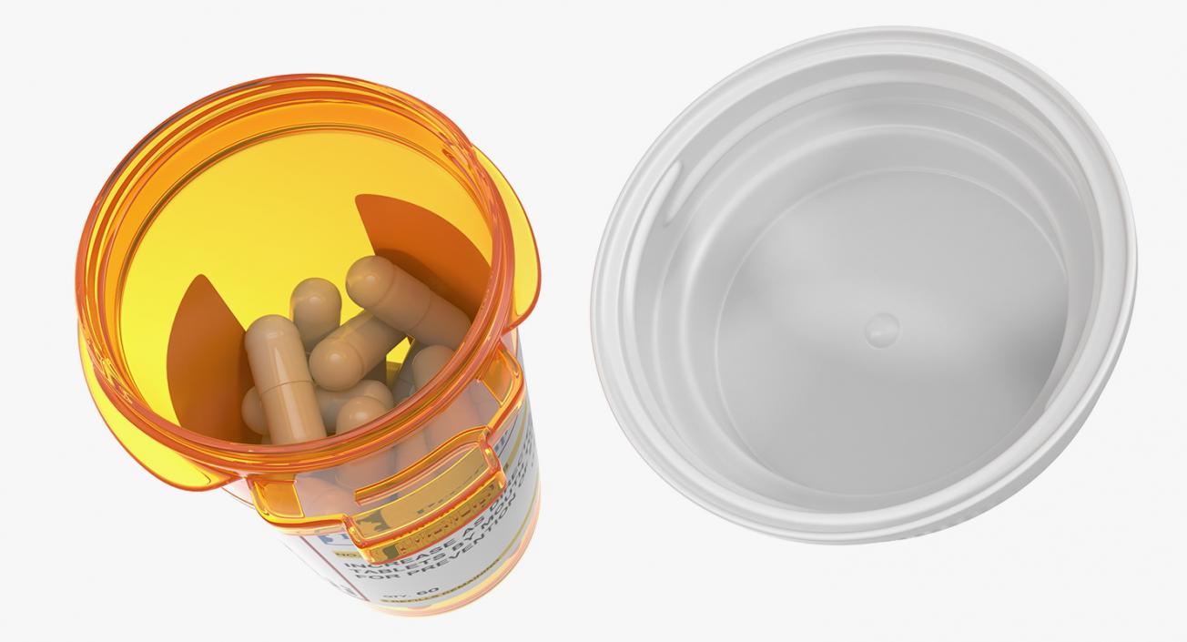 Pill Bottle with Pills 3D