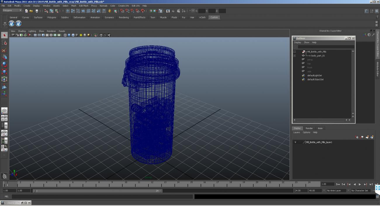 Pill Bottle with Pills 3D