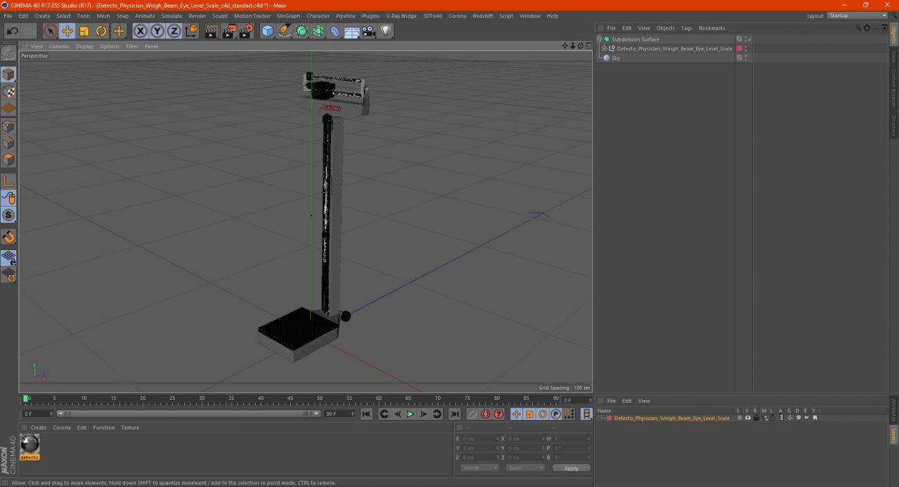 Detecto Physician Weigh Beam Eye Level Scale 3D model