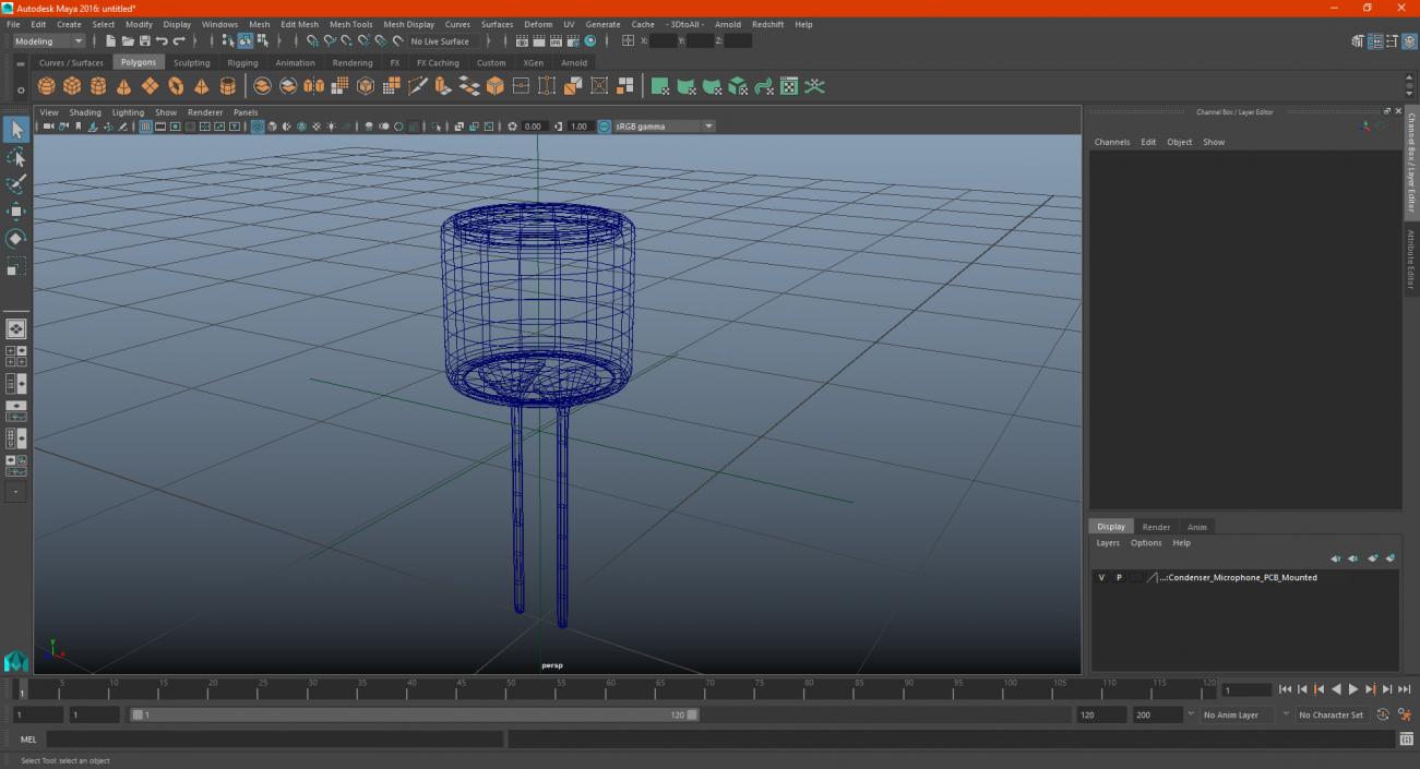 Condenser Microphone PCB Mounted 3D