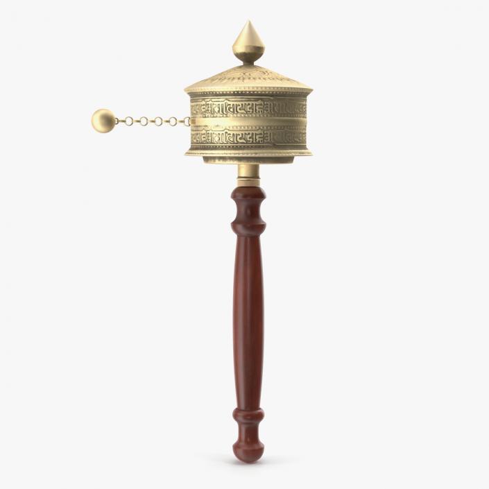 Tibetan Buddhist Hand Held Prayer Wheel 3D model