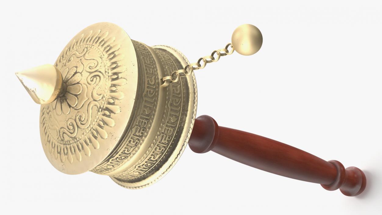 Tibetan Buddhist Hand Held Prayer Wheel 3D model