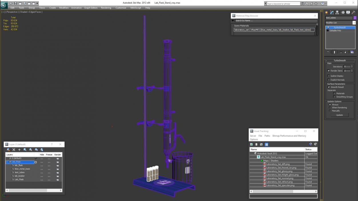 3D model Lab Flask Stand