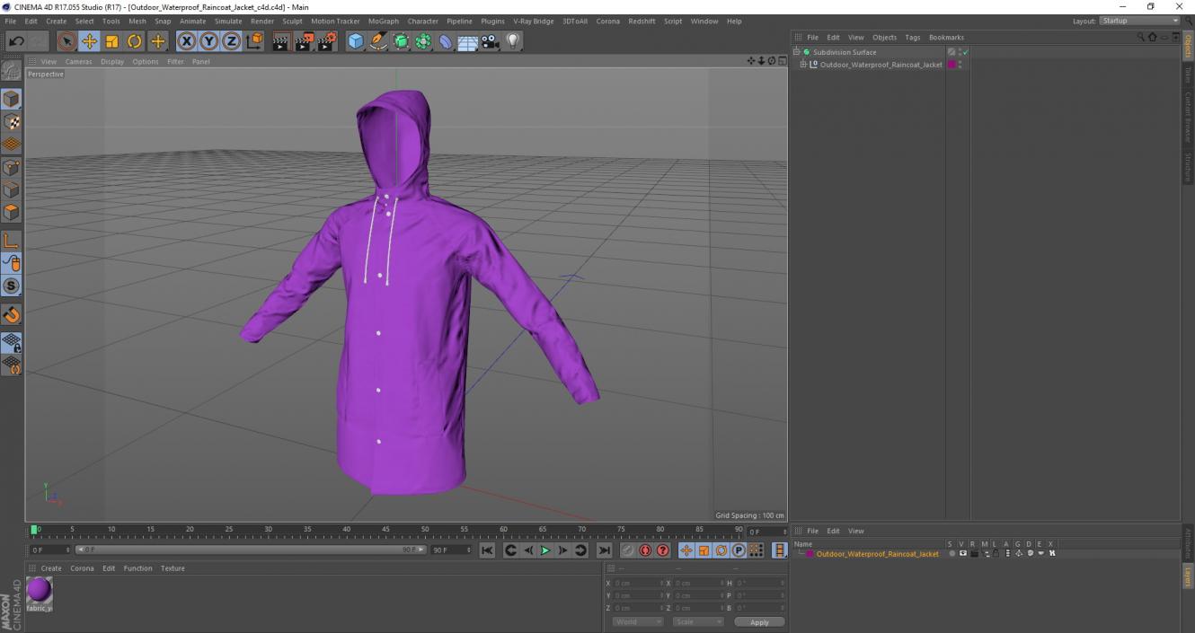 Outdoor Waterproof Raincoat Jacket 3D model