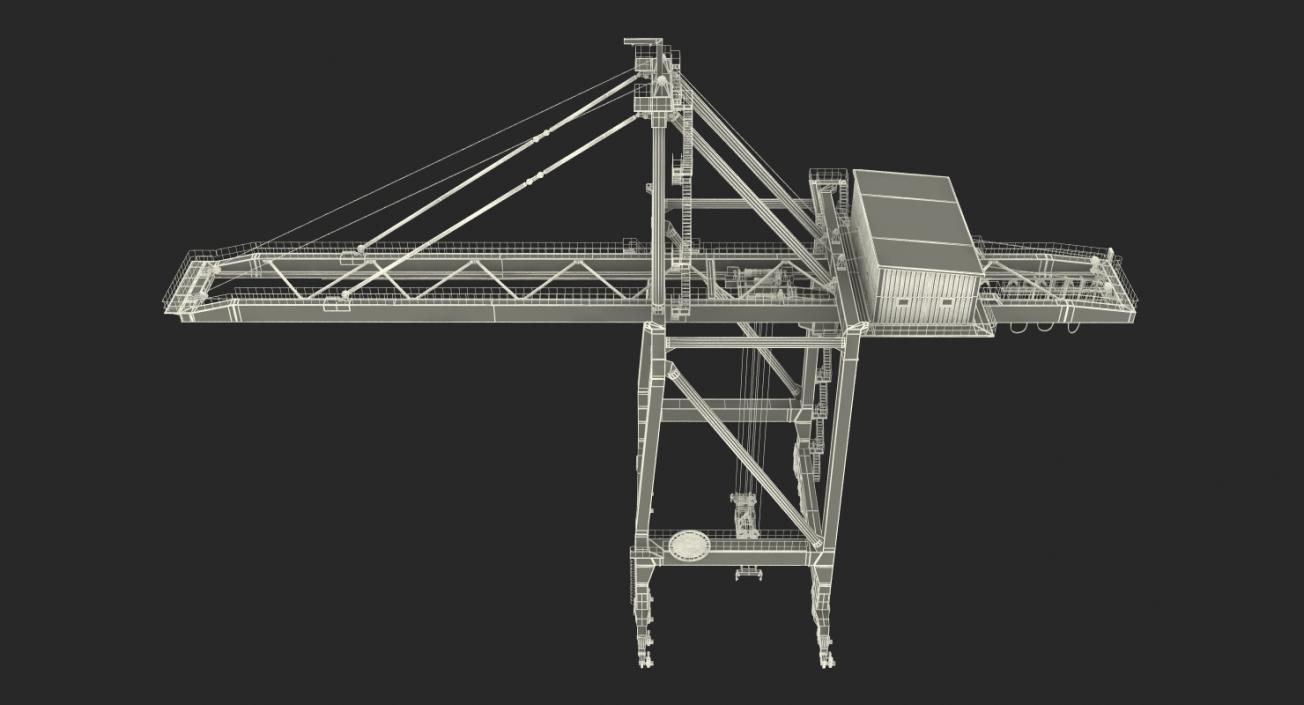 3D Ship to Shore Crane Rigged