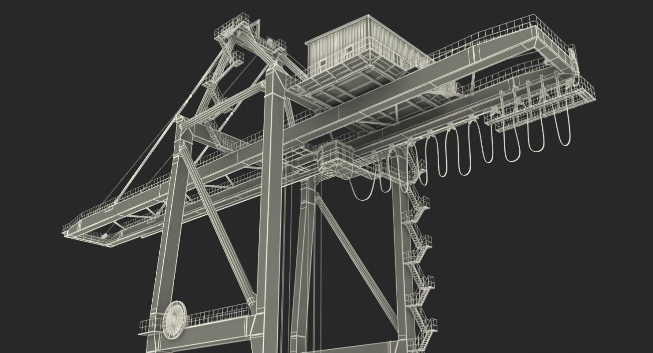 3D Ship to Shore Crane Rigged