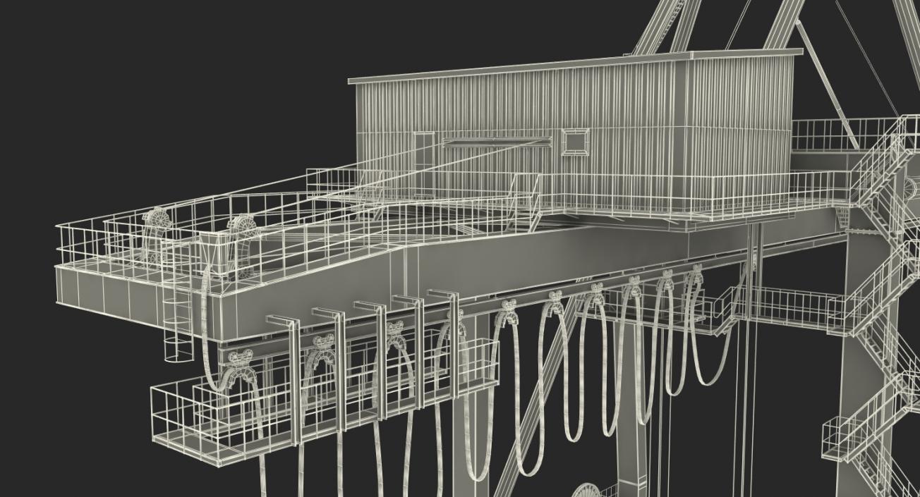 3D Ship to Shore Crane Rigged