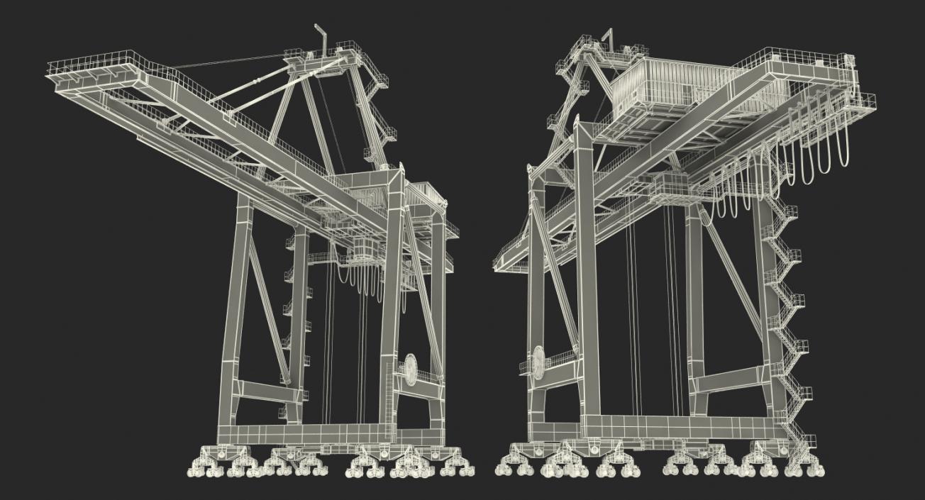 3D Ship to Shore Crane Rigged