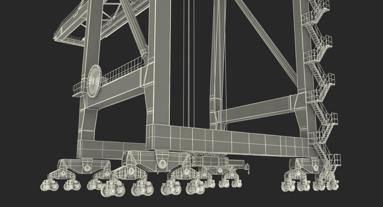 3D Ship to Shore Crane Rigged