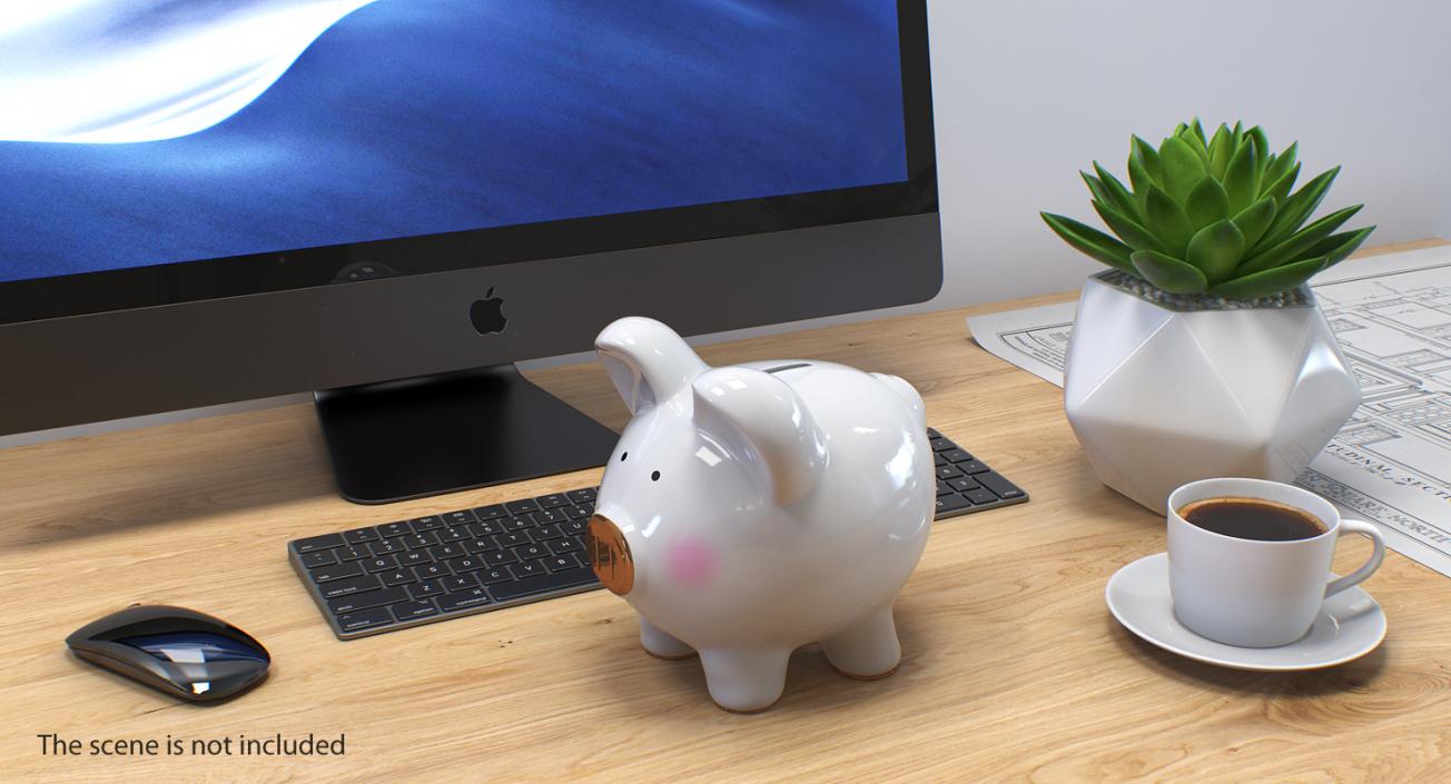 3D model Grey Piggy Bank